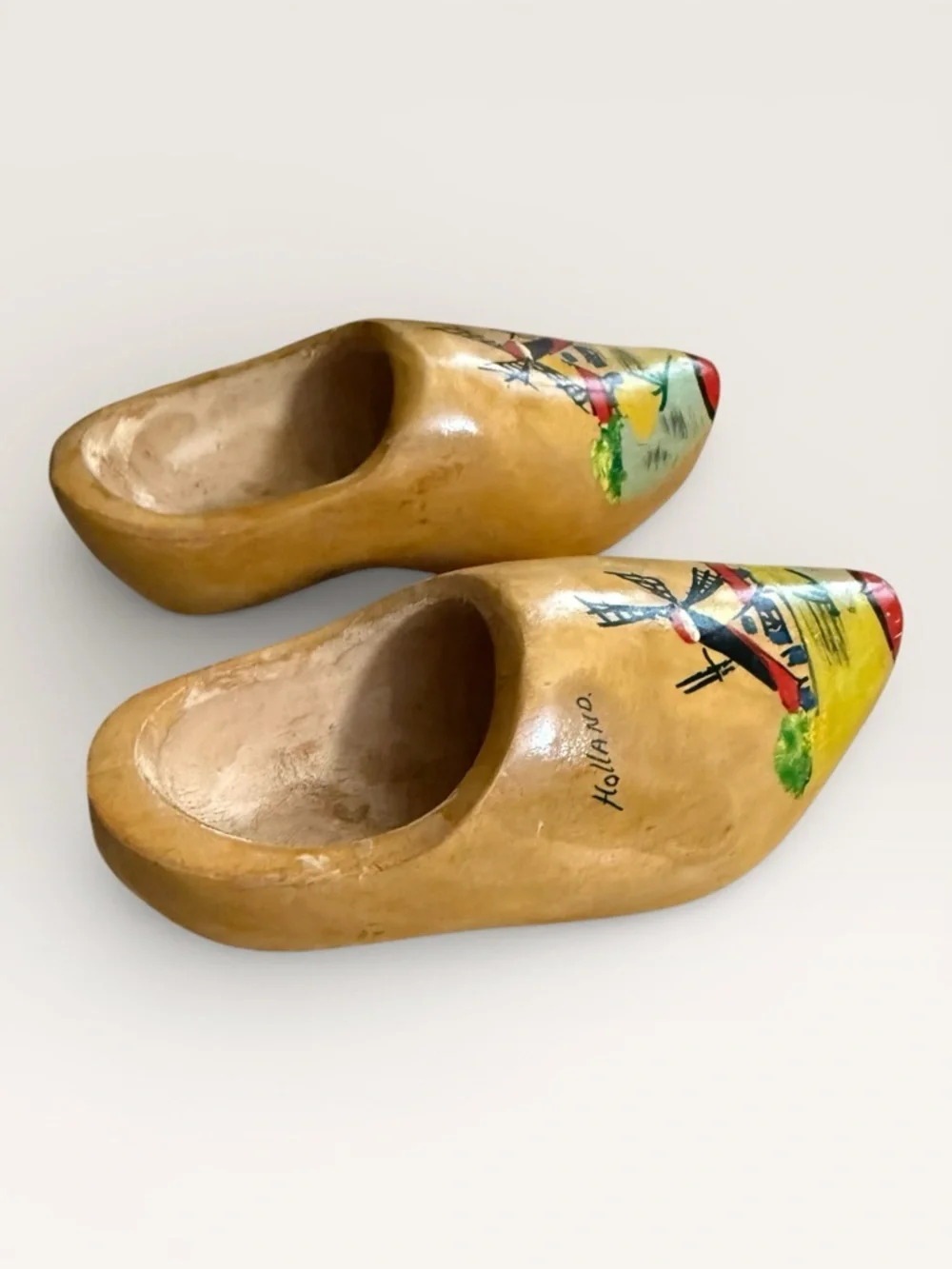 Vintage Hand-Painted Dutch Wooden Shoes From Holland - 1970’s